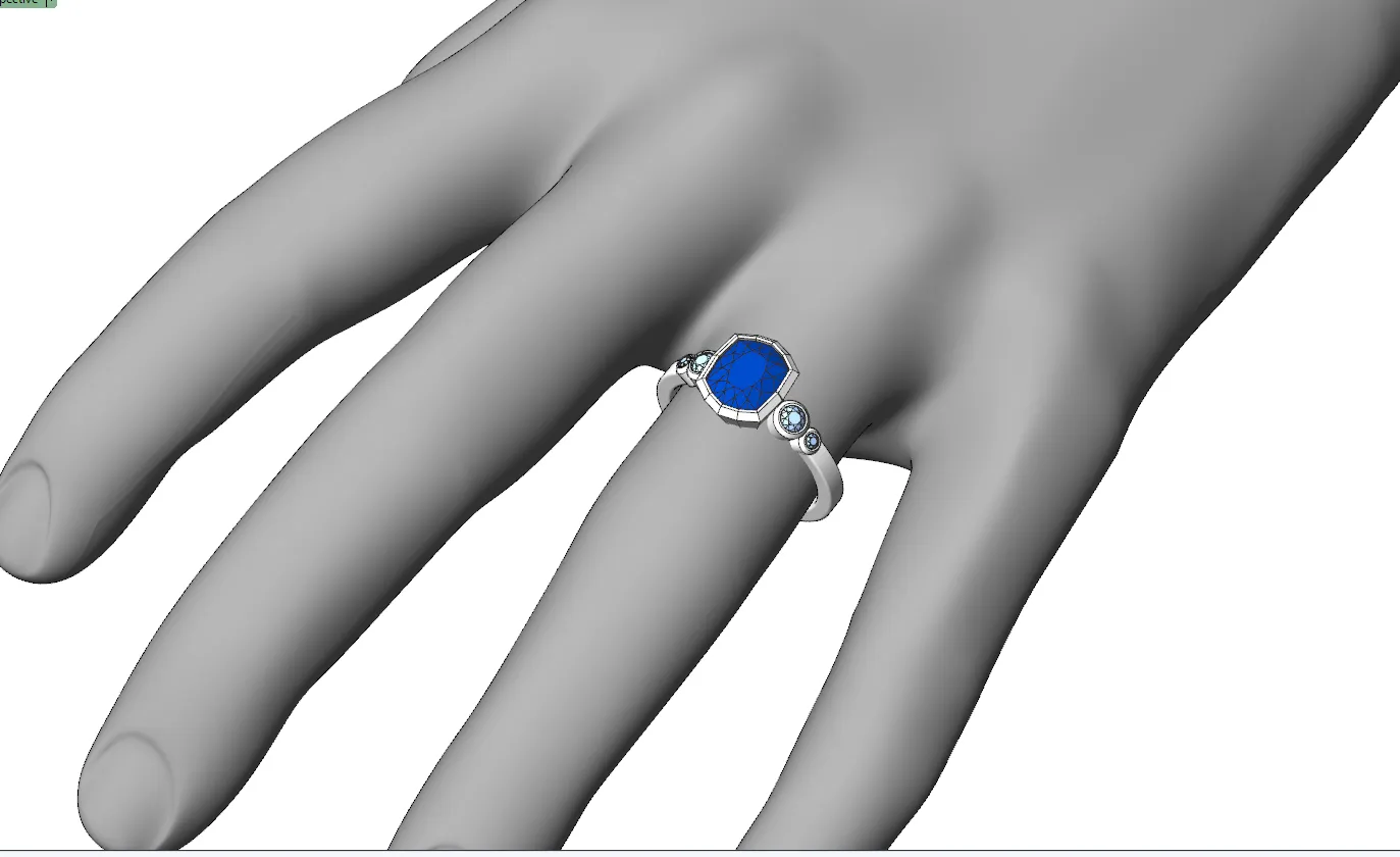 Custom Listing for Maxine - Sapphire & Diamond Multi Bezel Ring