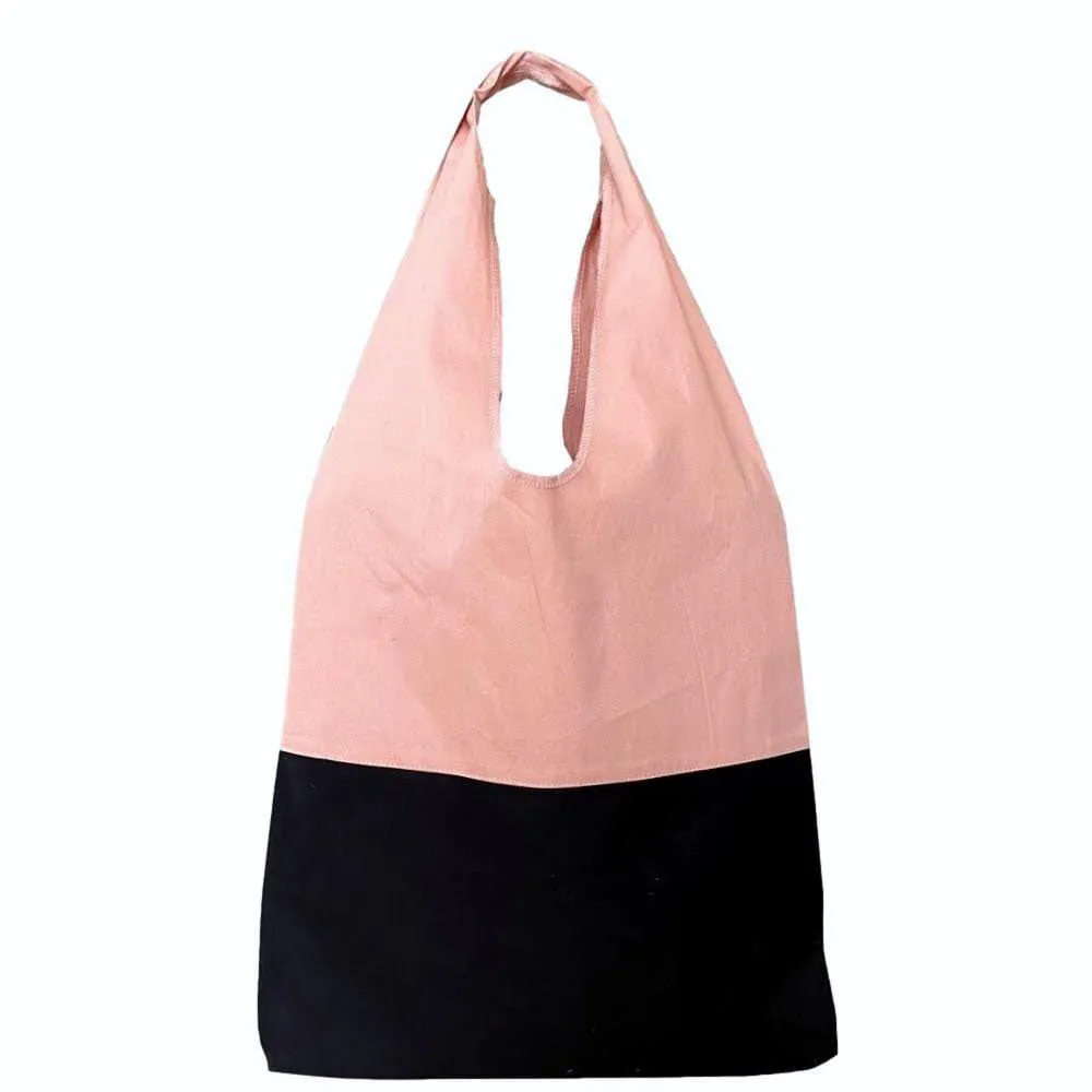 CUSTOM Natural Cotton Two Tone Tote Bag