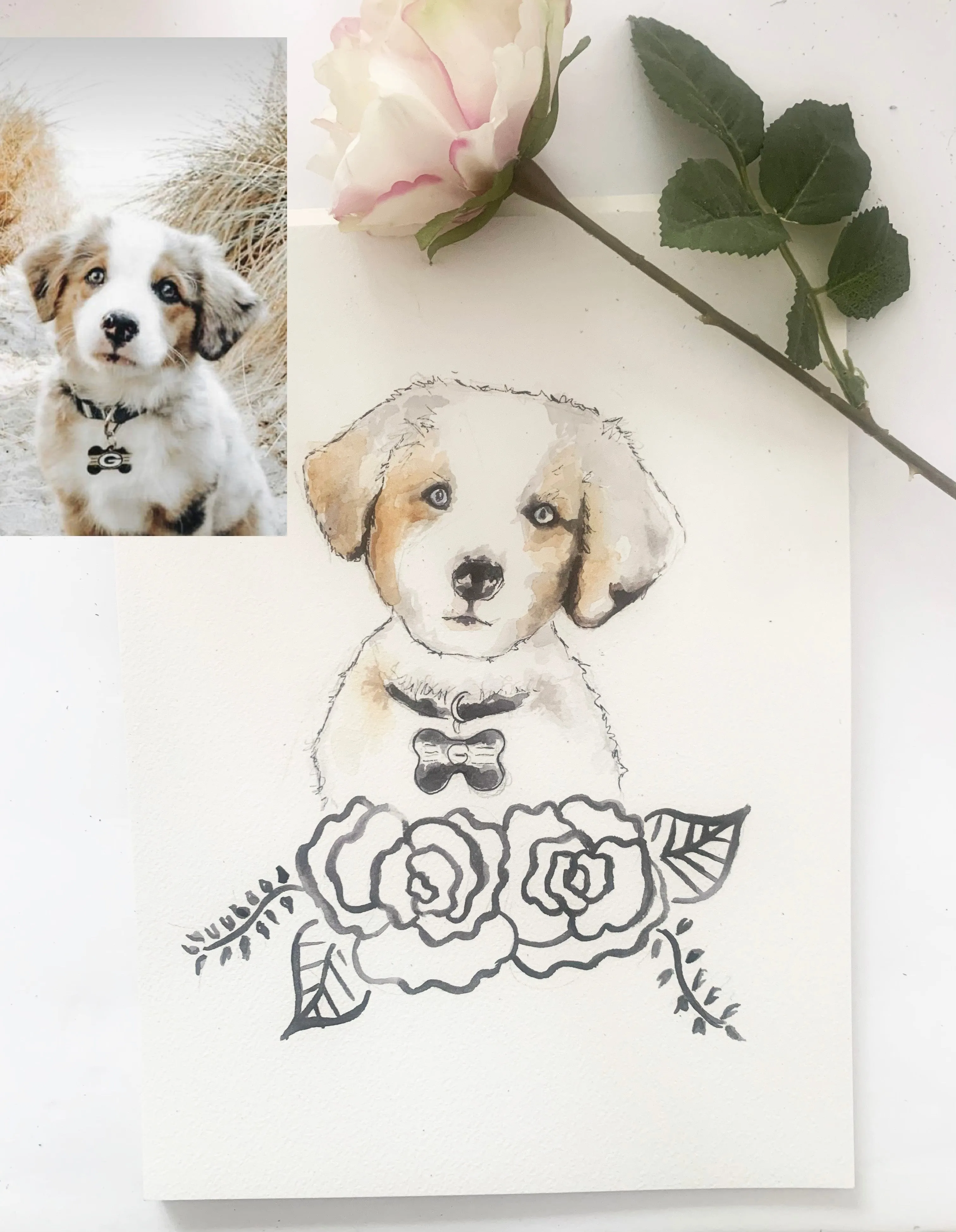 Custom Watercolor Pet Portrait