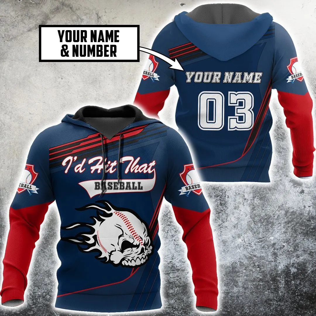 Customize Name & Number I'd Hit That Baseball Sweatshirt Hoodie Christmas Shirts For Men And Women