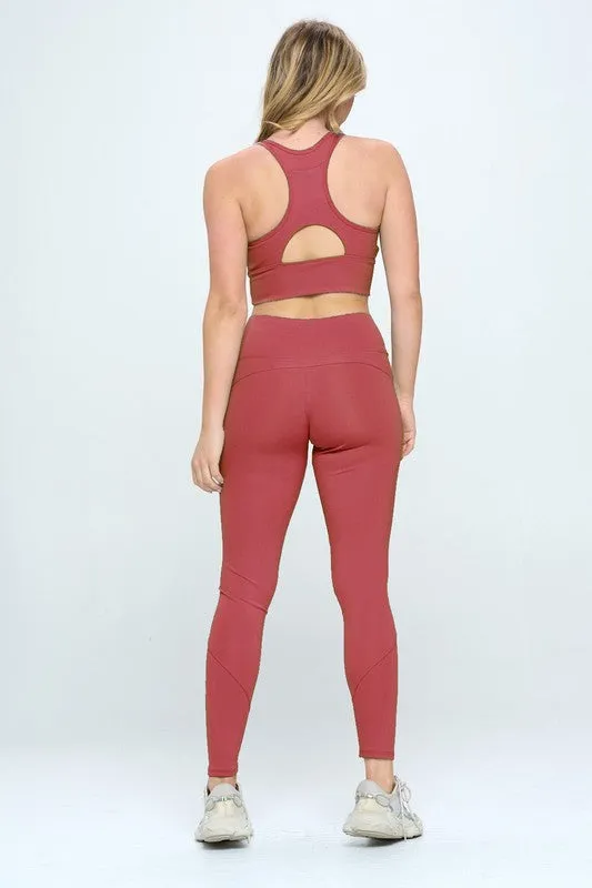 Cut-Out Sports Bra & Leggings Activewear Set