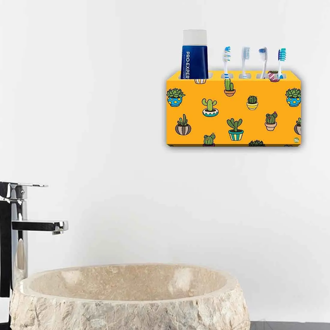 Cute Toothbrush Basket for Bathroom with Printed Baby Plants Design