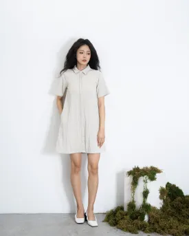 Cutline Shirt Dress (Bone)