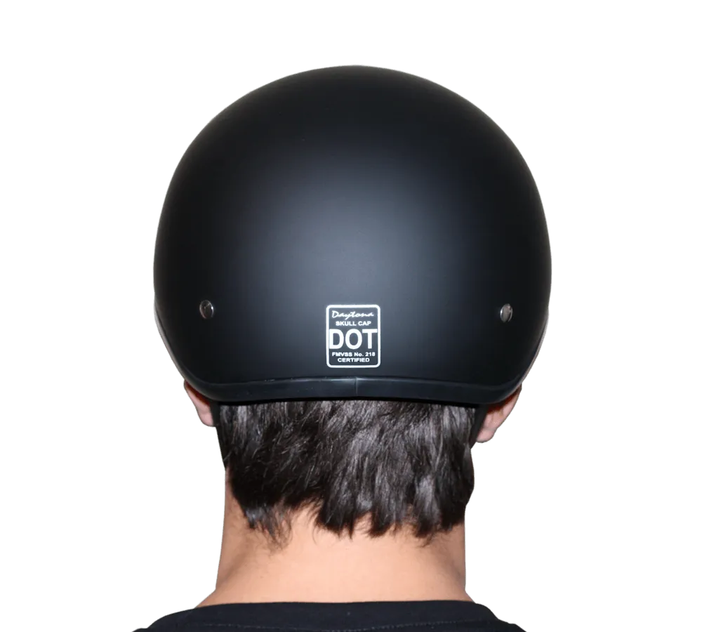 D1-BNS D.O.T. DAYTONA SKULL CAP W/O VISOR - DULL BLACK