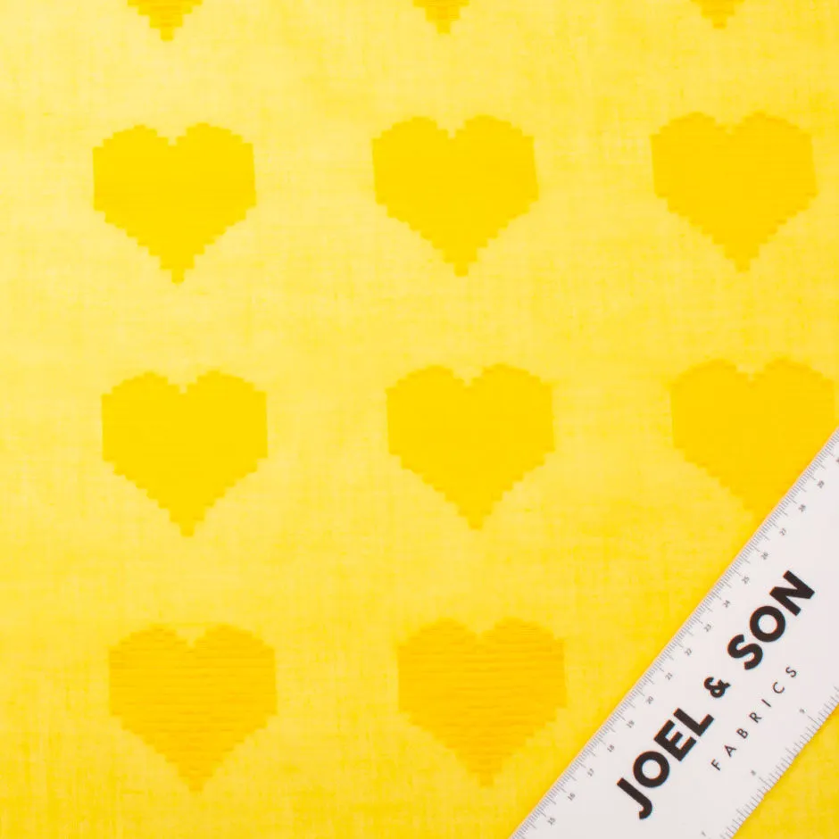 Daffodil Yellow Heart Jacquard Voile (A 3m Piece)