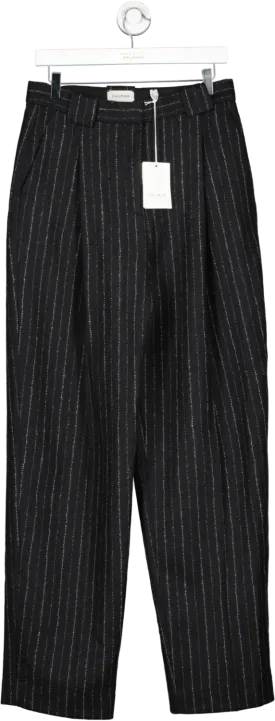 Dagmar Black Valerie Trousers In Pinstripe UK 12