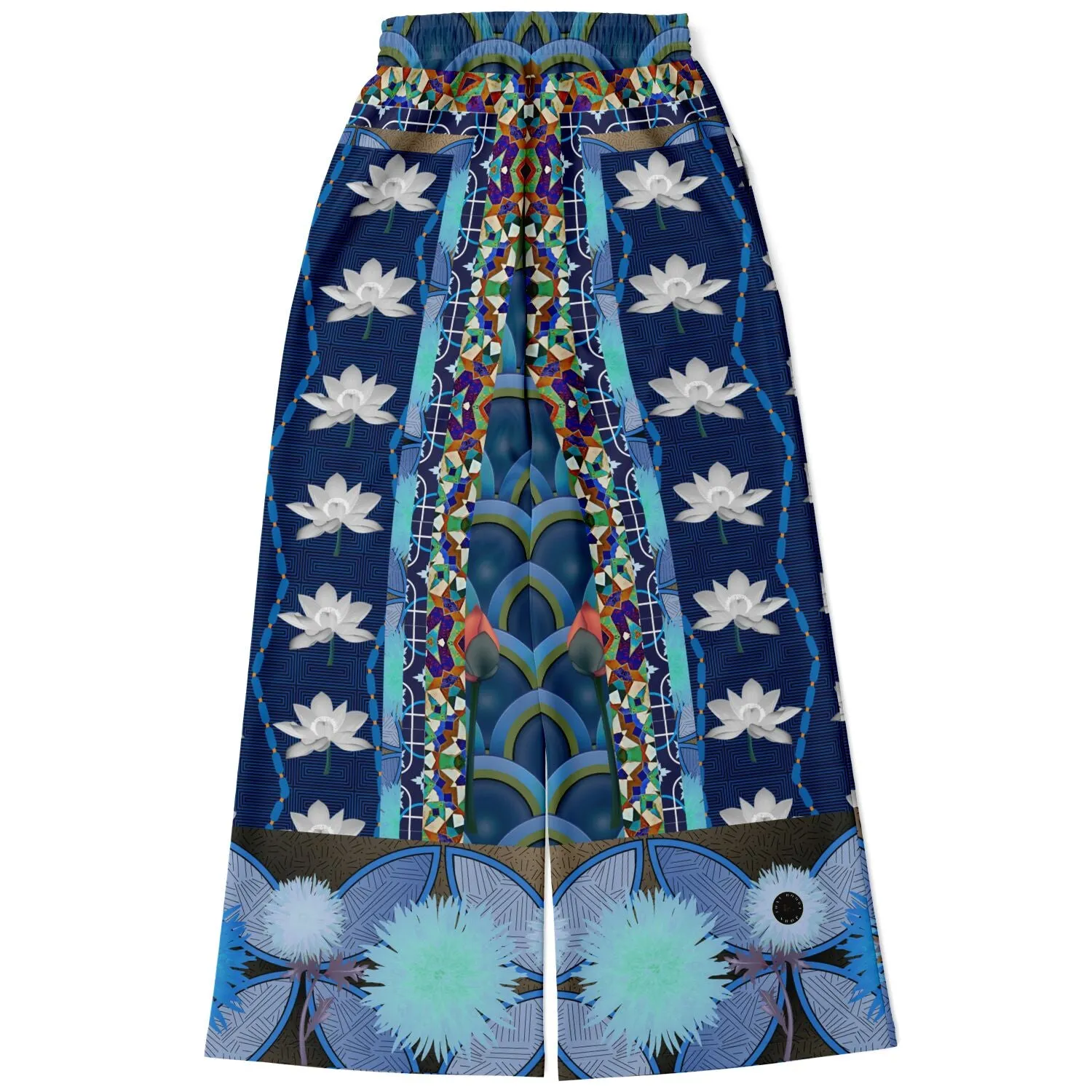 Dahlia Lama Lotus Flower Print Eco-Poly Wide Leg Pants