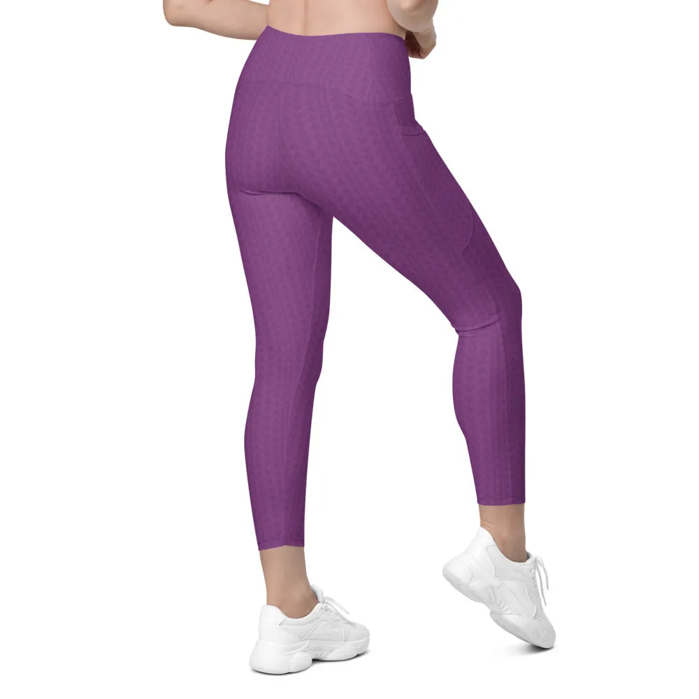 Dahlia Purple High Waisted Leggings with Pockets