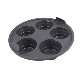 Daily Bake Silicone Round Air Fryer 5 Cup Muffin Pan Charcoal 22cm