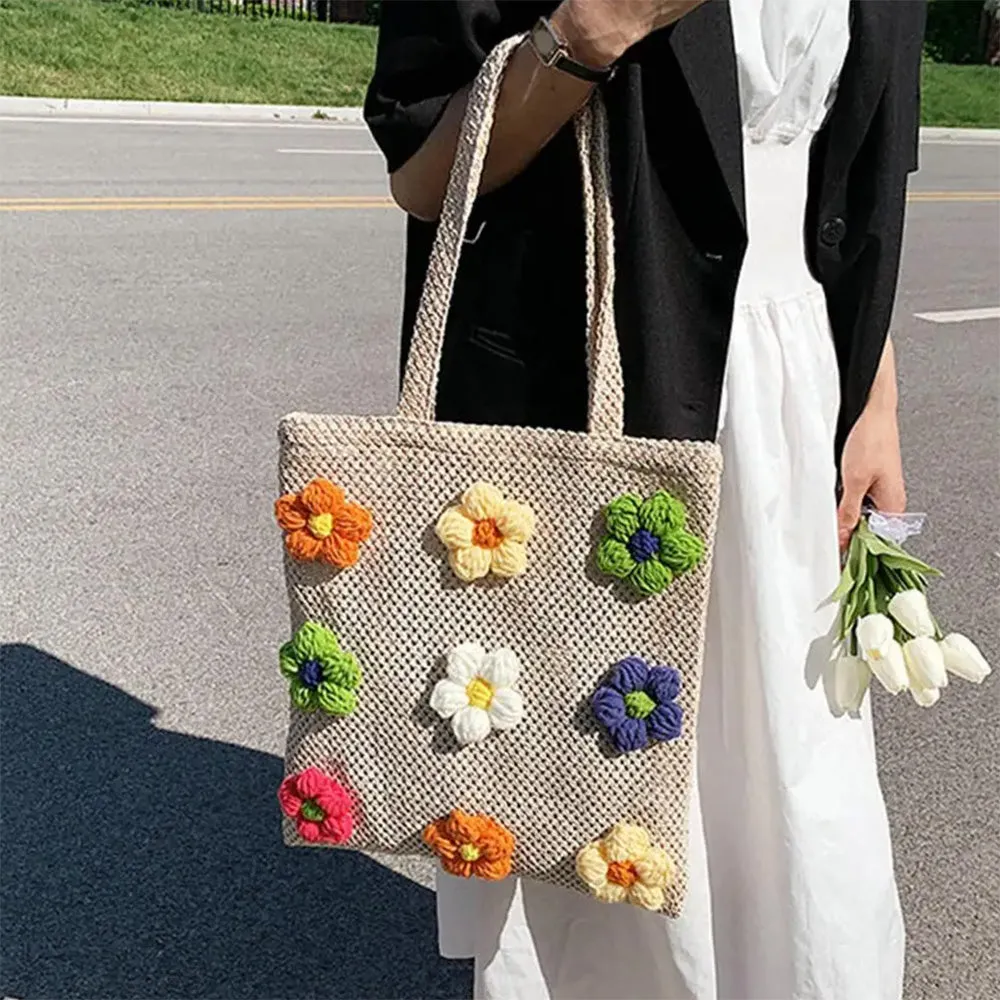 Daisy Crochet Tote Bag