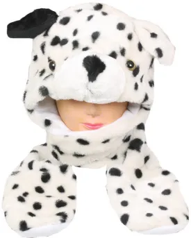 dalmatian dog animal winter hat with mittens Case of 12