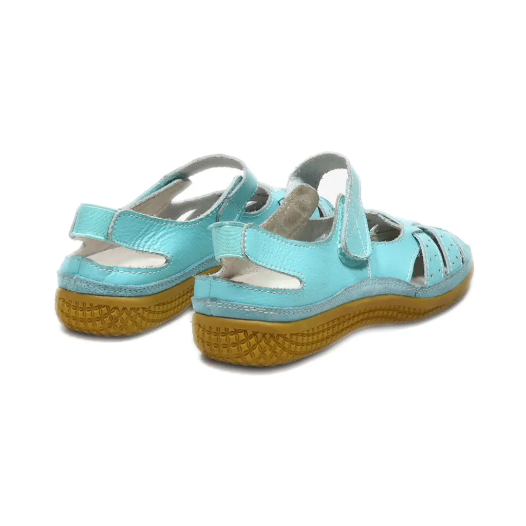 Damart Flat Sandals Leather Blue Colour For Women