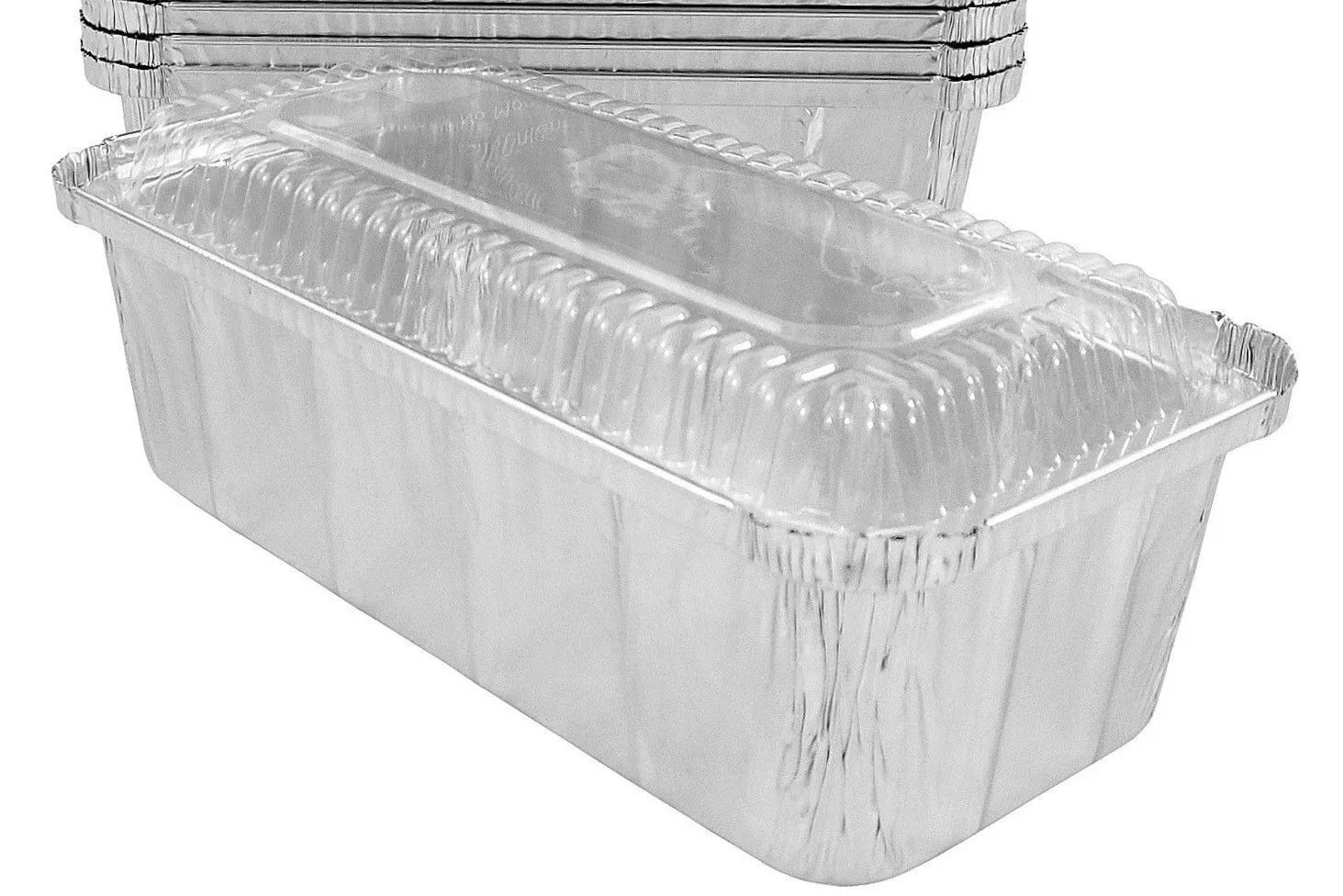 D&W Fine Pack A86 2 lb. Aluminum Foil Closable Loaf Pan w/Dome Lid 50/PK