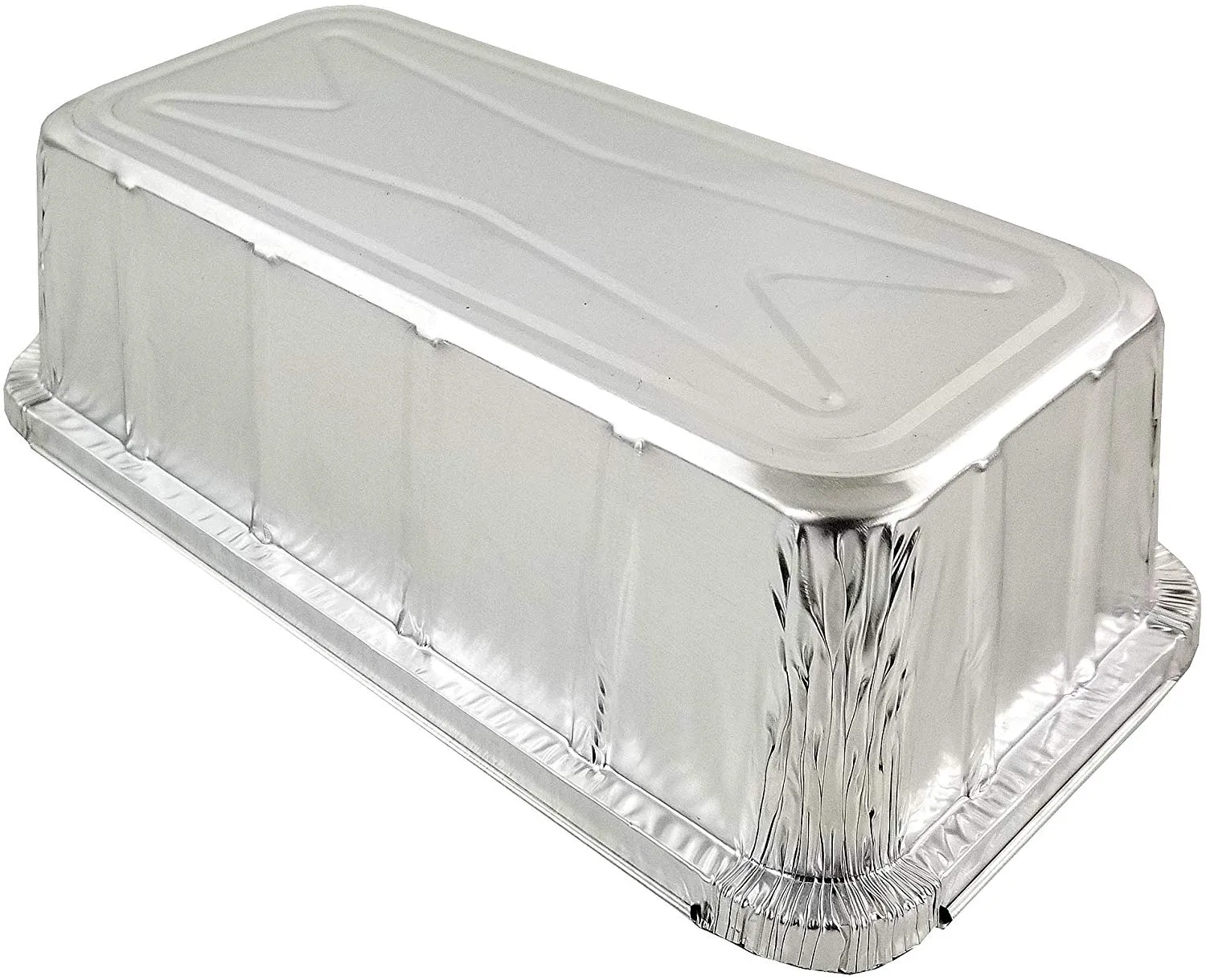 D&W Fine Pack A86 2 lb. Aluminum Foil Closable Loaf Pan w/Dome Lid 50/PK