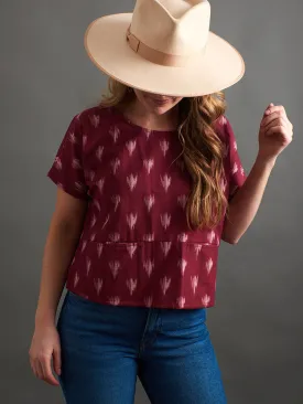 Dana Top - Garnet Ikat