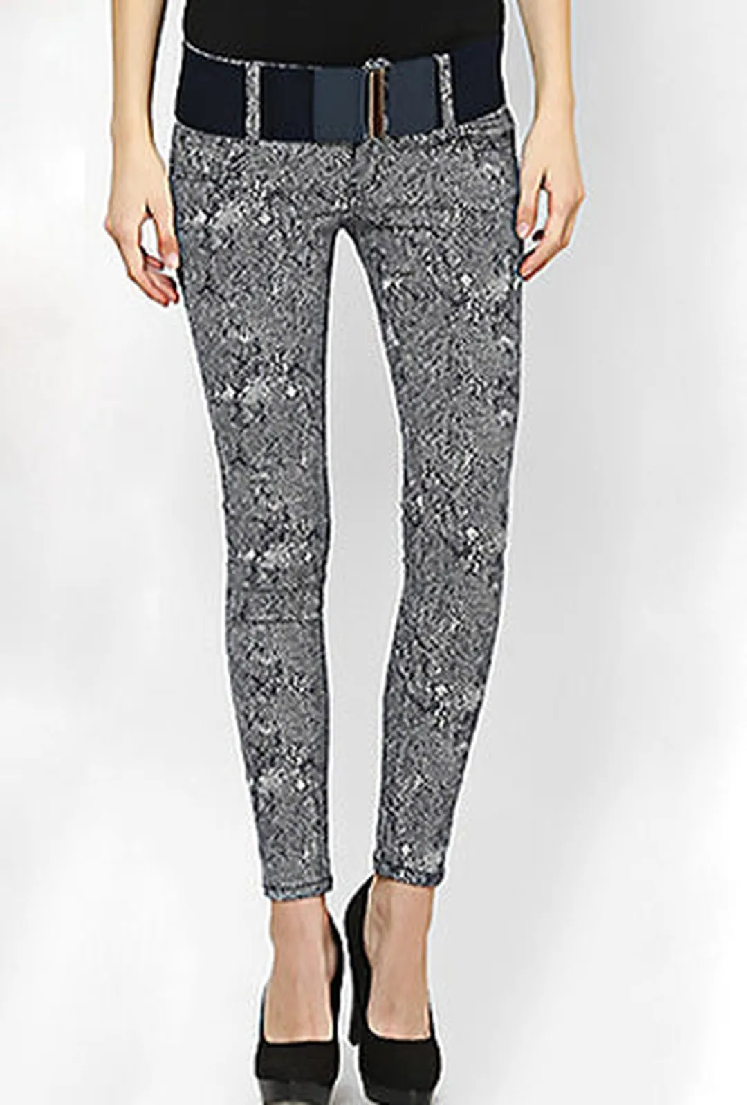 DANNI - SNAKE PRINT LOW RISE JEANS