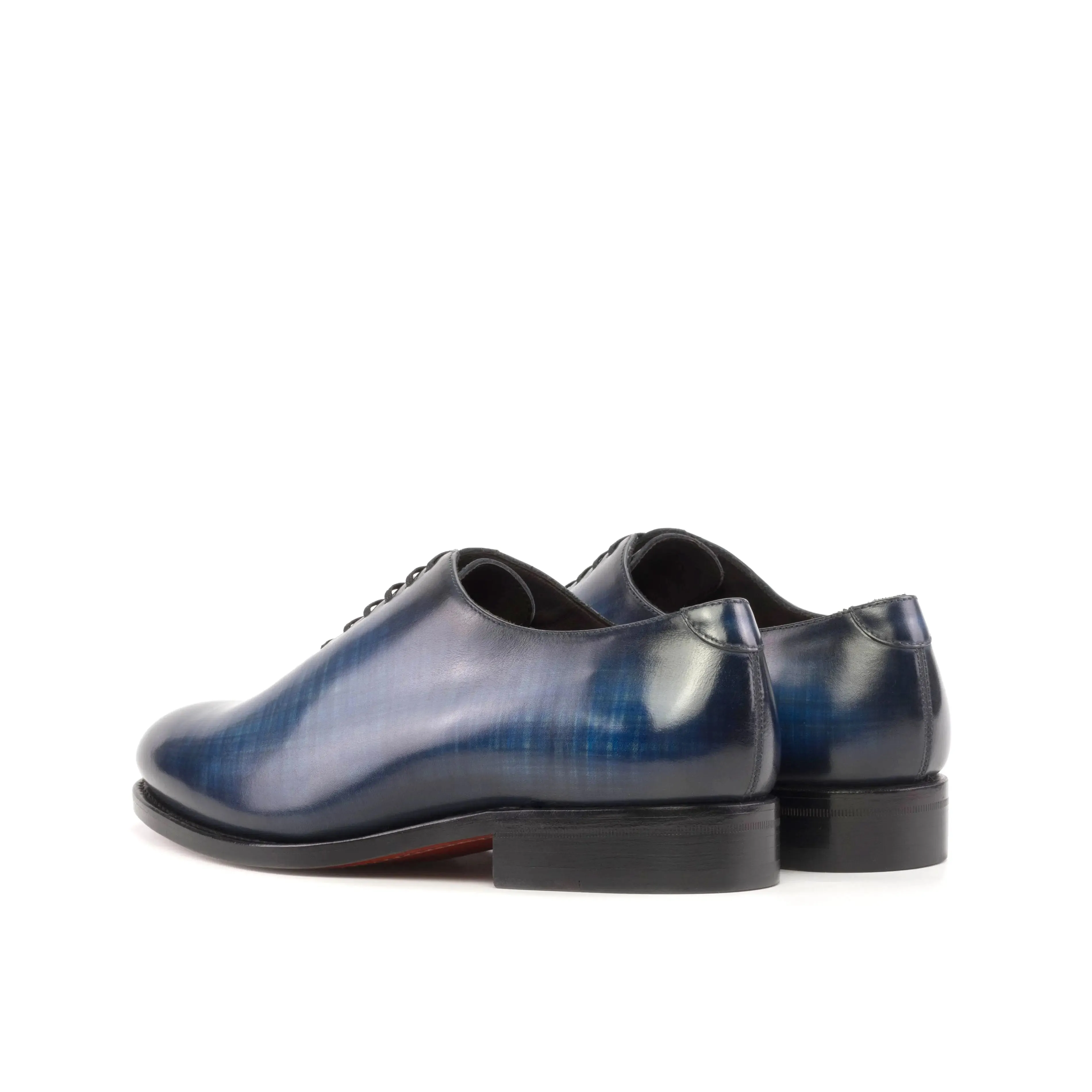 DapperFam Giuliano in Denim Men's Hand-Painted Patina Whole Cut