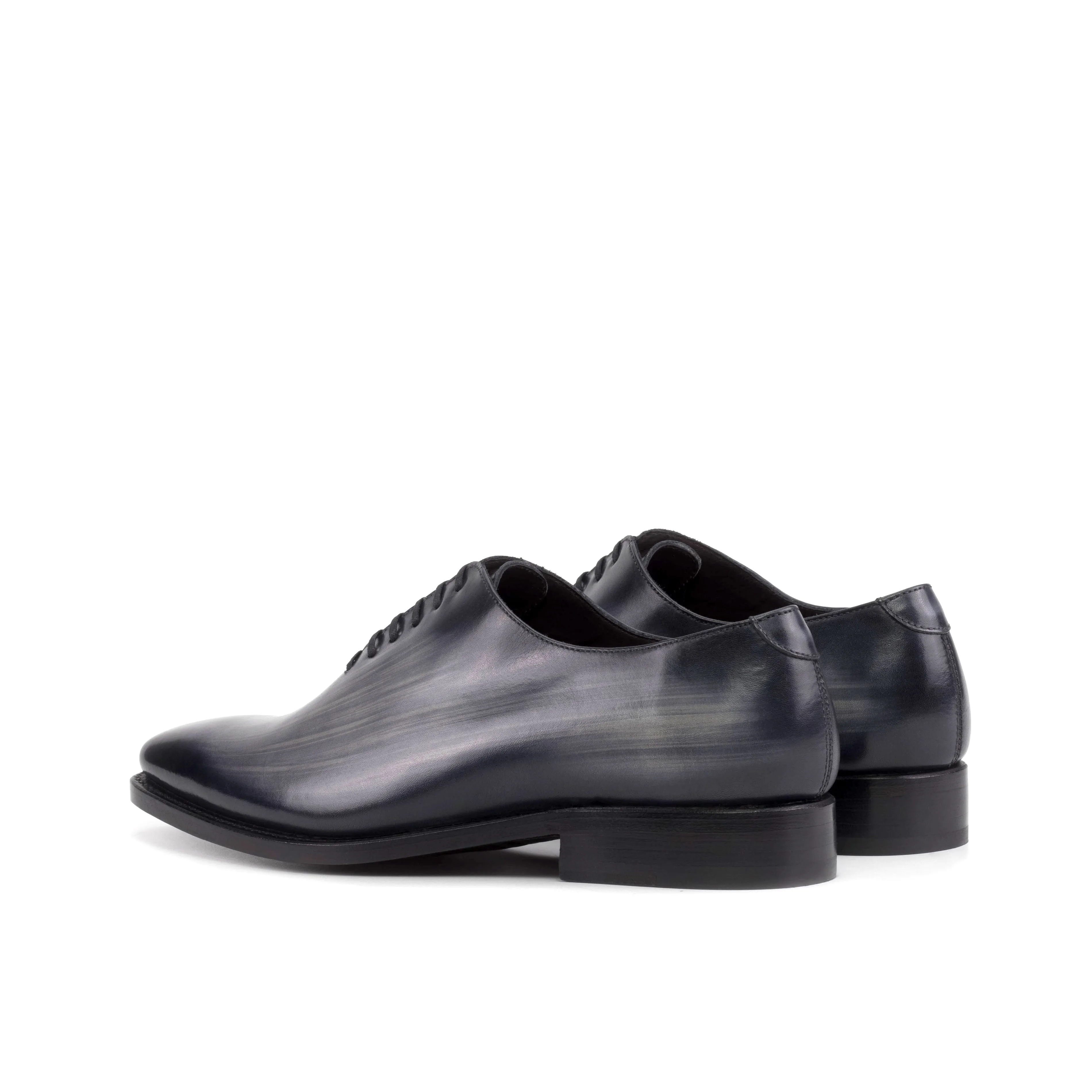 DapperFam Giuliano in Grey Men's Hand-Painted Patina Whole Cut