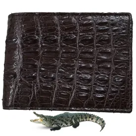 Dark Brown Alligator Skin Bifold Wallet For Men | Handmade Crocodile Leather Wallet RFID Blocking | VL5710