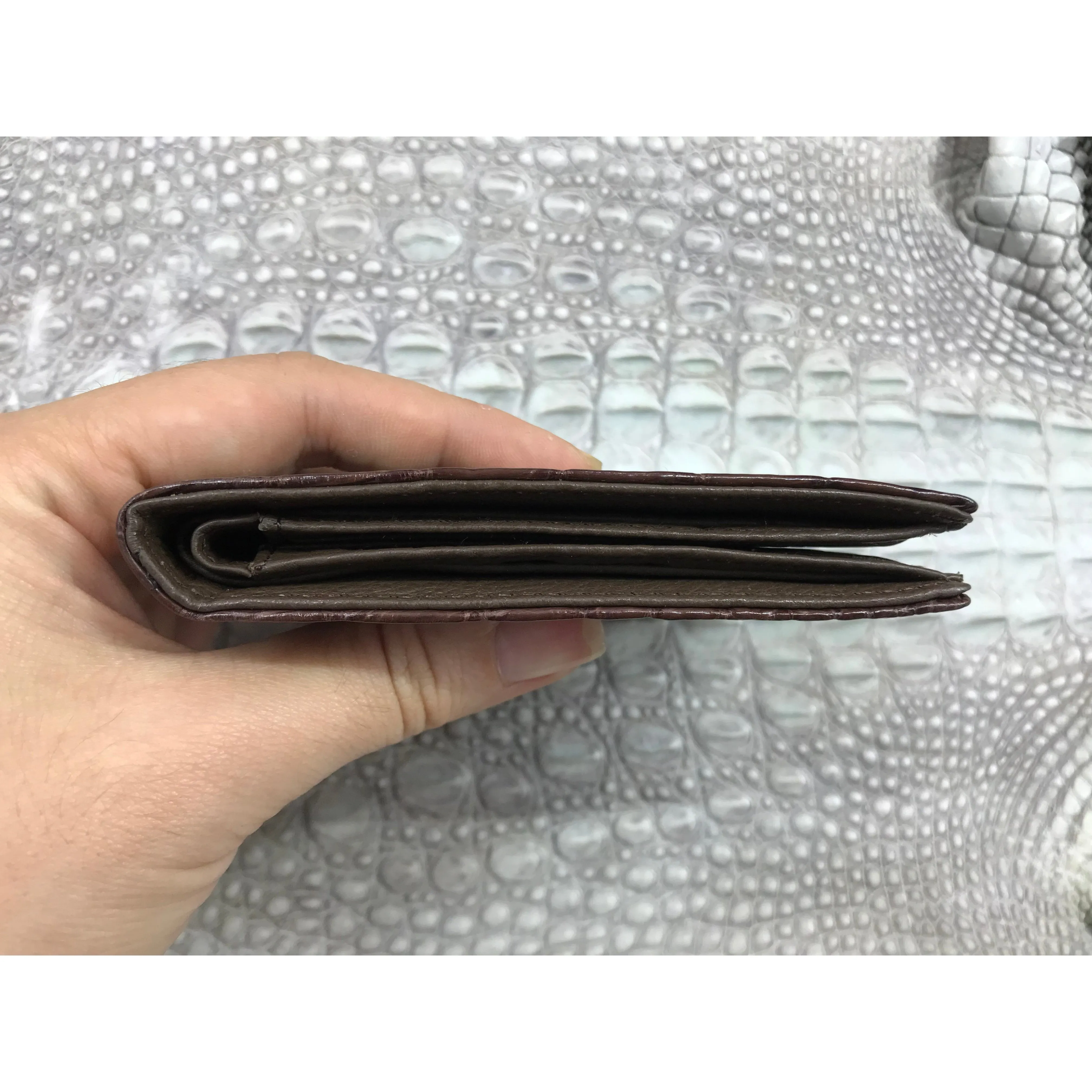 Dark Brown Alligator Skin Bifold Wallet For Men | Handmade Crocodile Leather Wallet RFID Blocking | VL5710