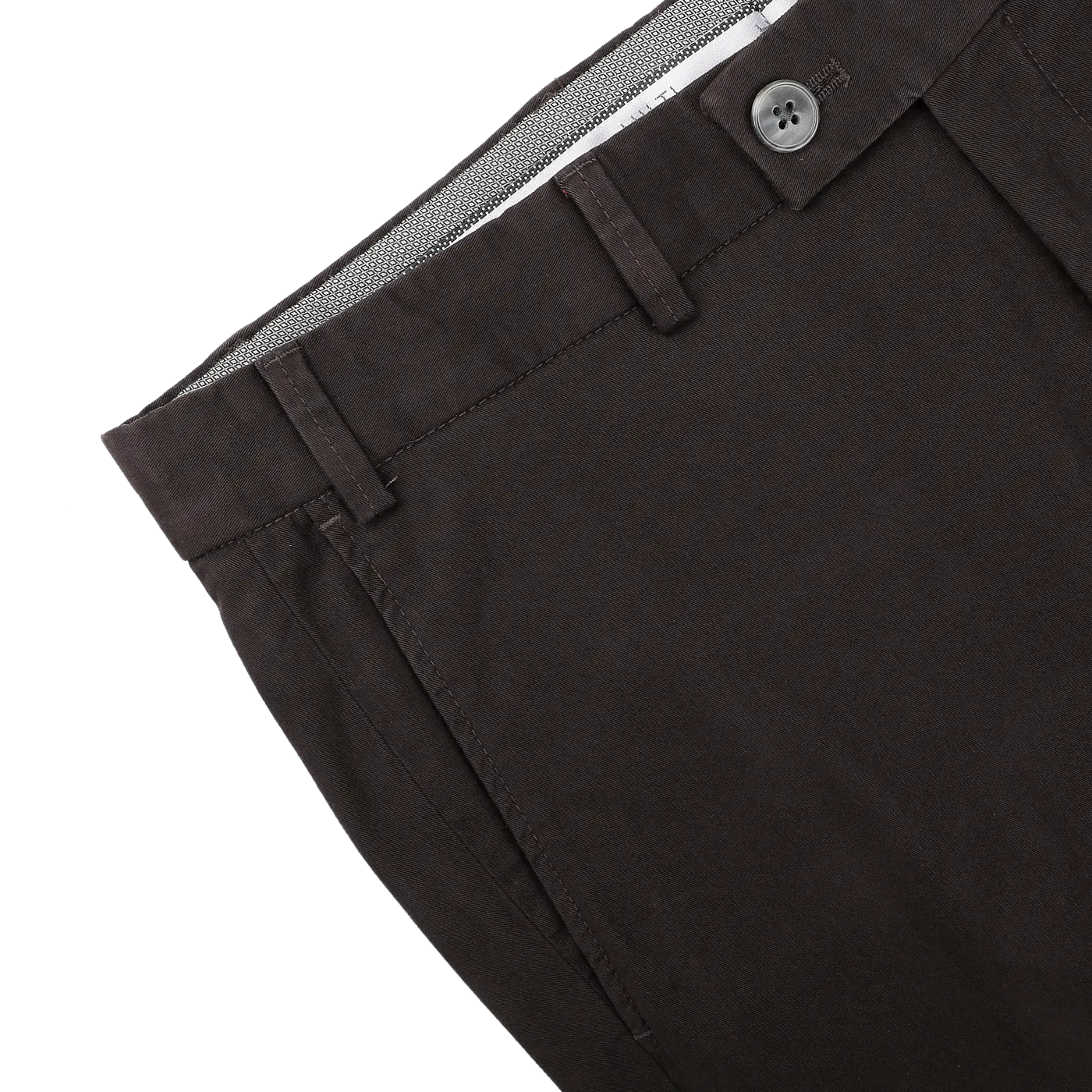 Dark Brown Cotton Stretch Regular Fit Chinos