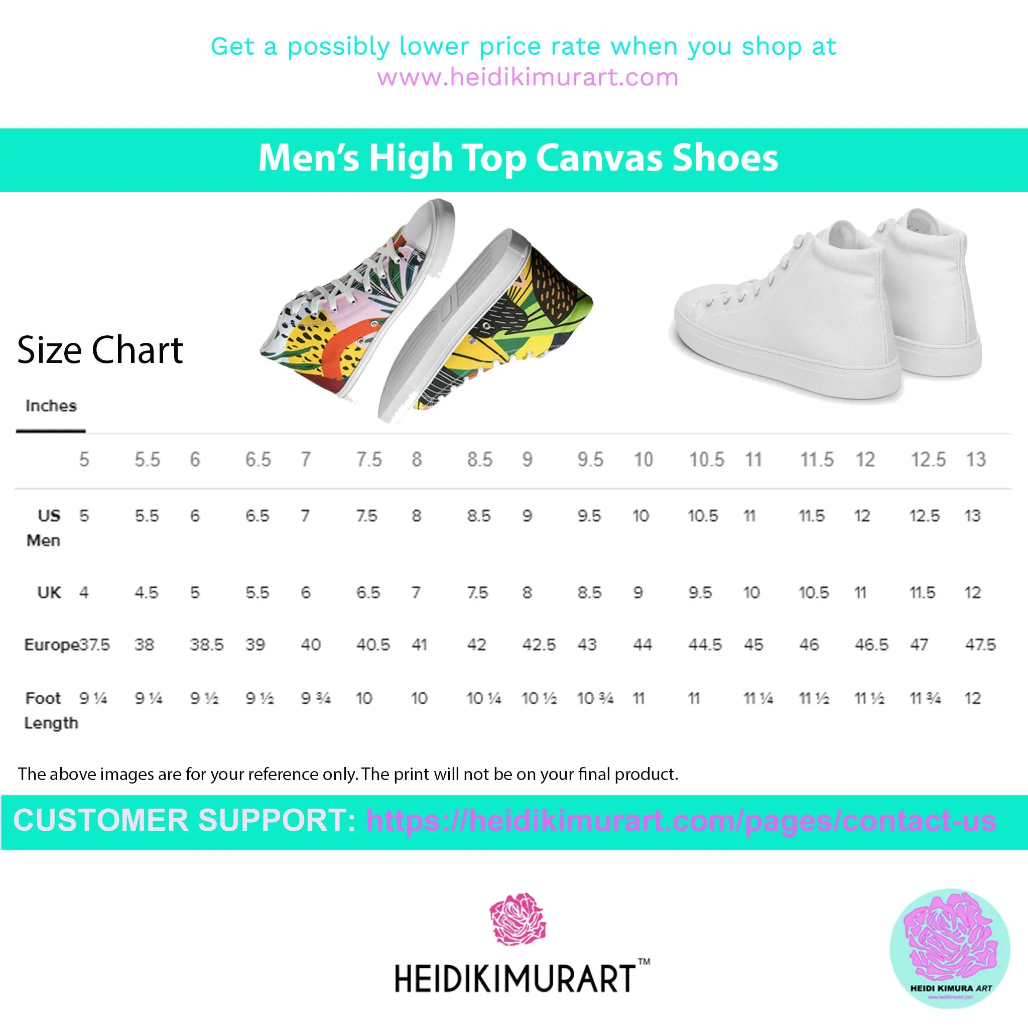 Dark Green Men's High Tops, Solid Green Color Men’s High Top Sneakers Canvas Tennis Shoes With White Laces and Faux Leather Toe Caps (US Size: 5-13)