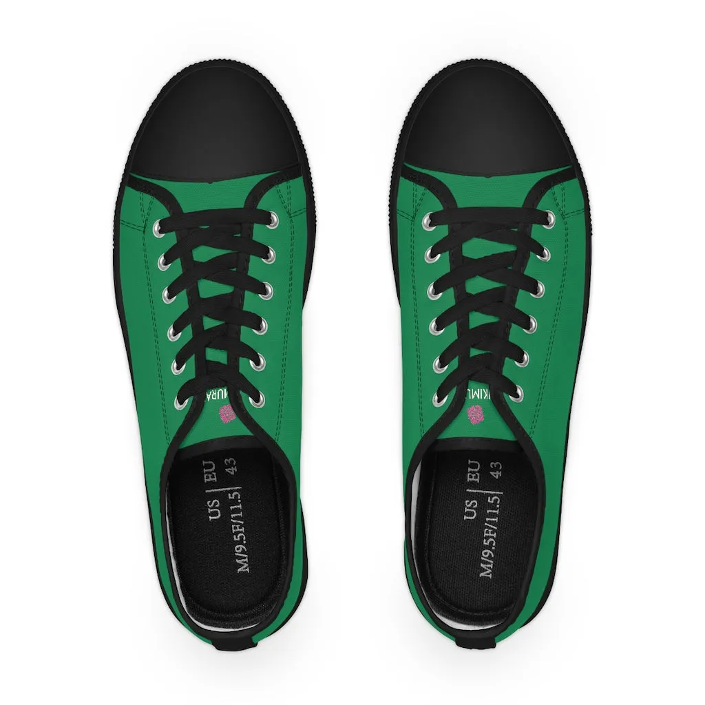 Dark Green Men's Low Tops, Best Solid Color Modern Best Men's Low Top Sneakers  (US Size: 5-14)