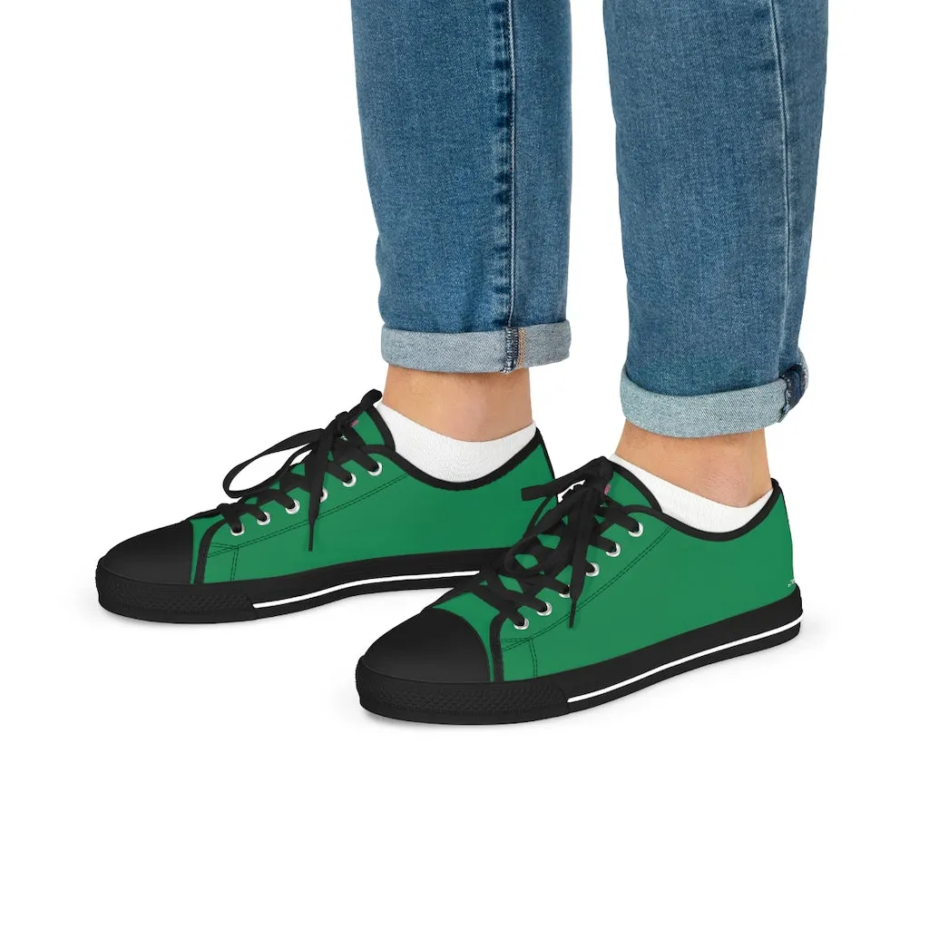 Dark Green Men's Low Tops, Best Solid Color Modern Best Men's Low Top Sneakers  (US Size: 5-14)