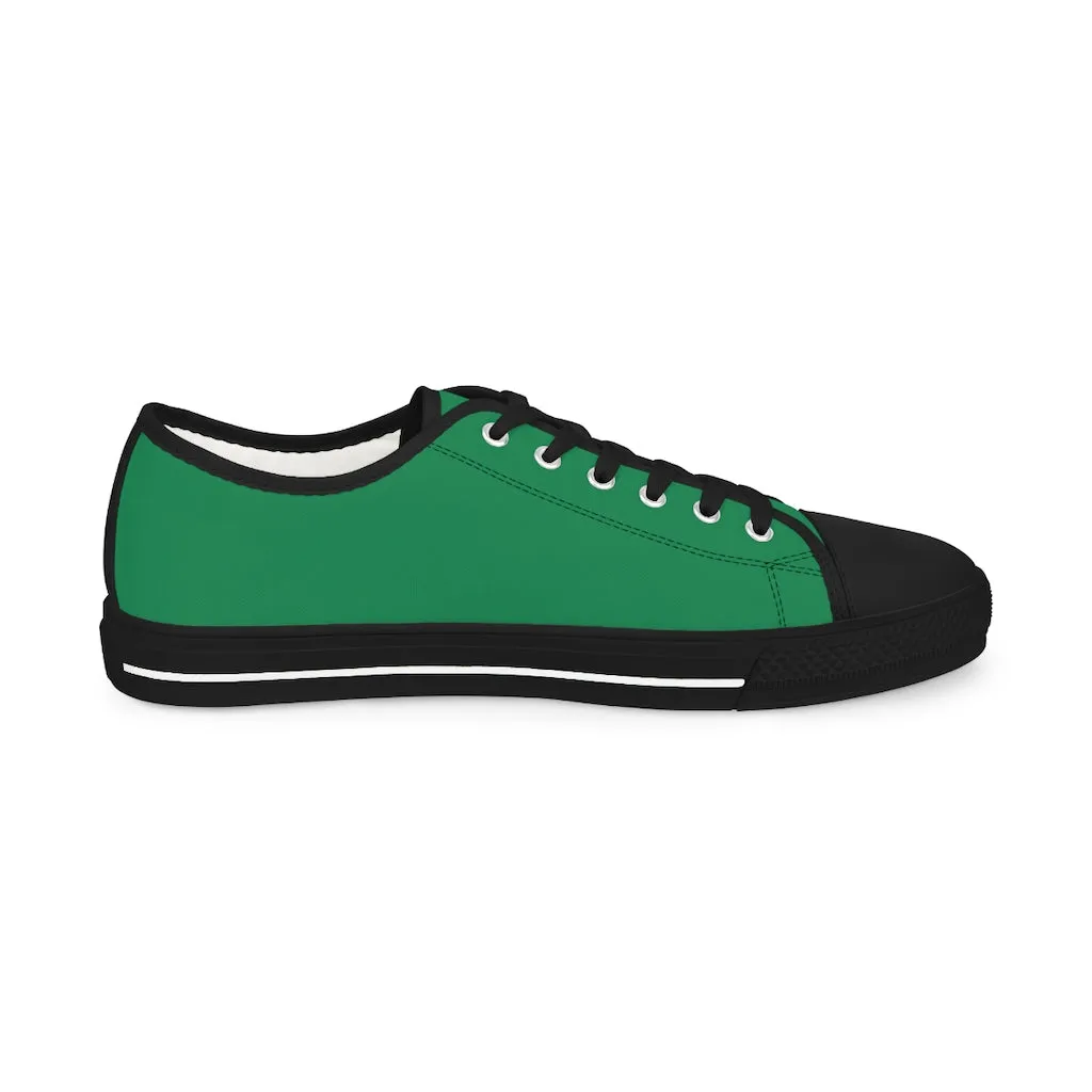 Dark Green Men's Low Tops, Best Solid Color Modern Best Men's Low Top Sneakers  (US Size: 5-14)