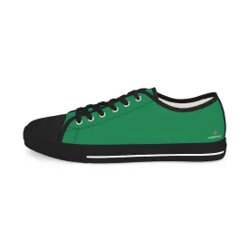 Dark Green Men's Low Tops, Best Solid Color Modern Best Men's Low Top Sneakers  (US Size: 5-14)