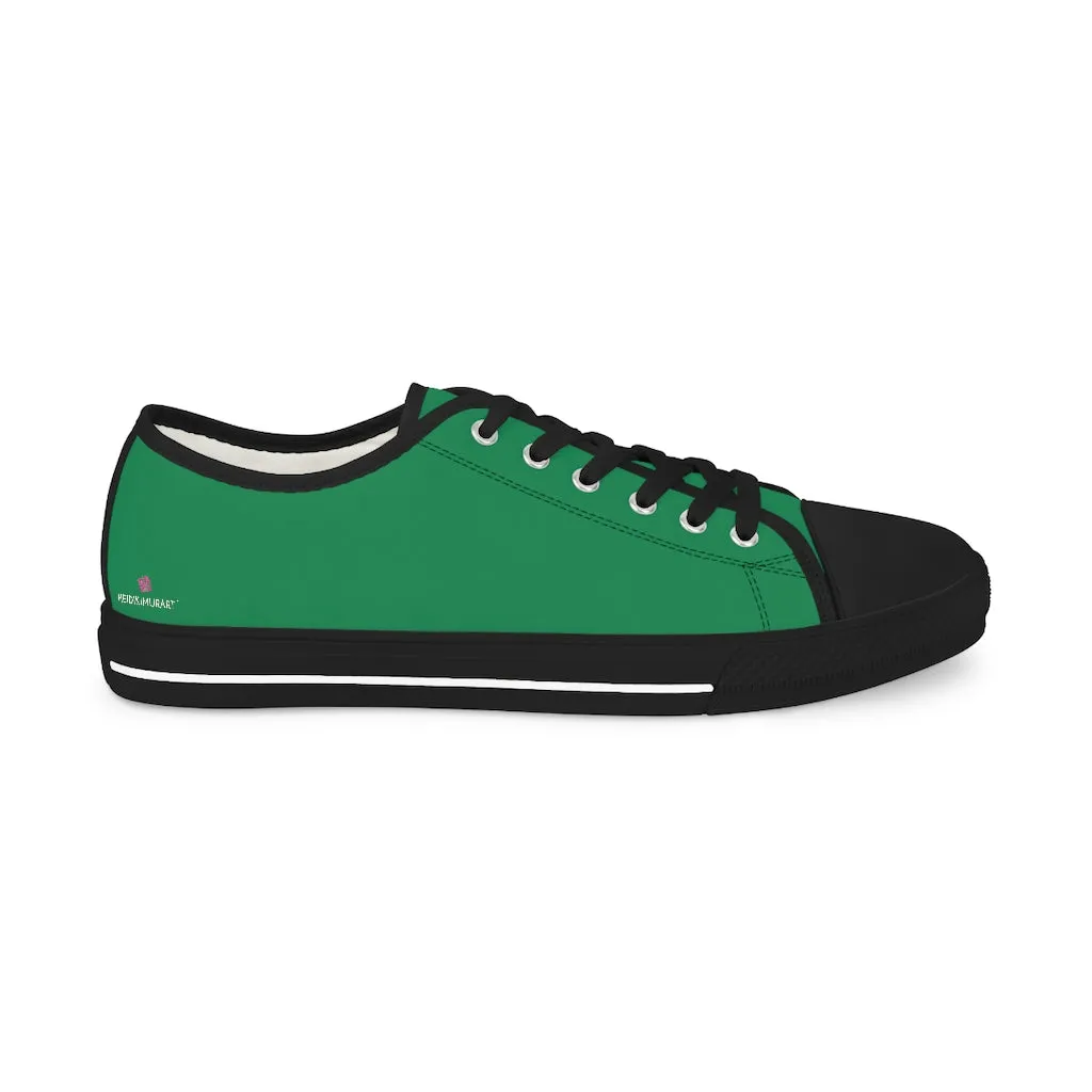 Dark Green Men's Low Tops, Best Solid Color Modern Best Men's Low Top Sneakers  (US Size: 5-14)