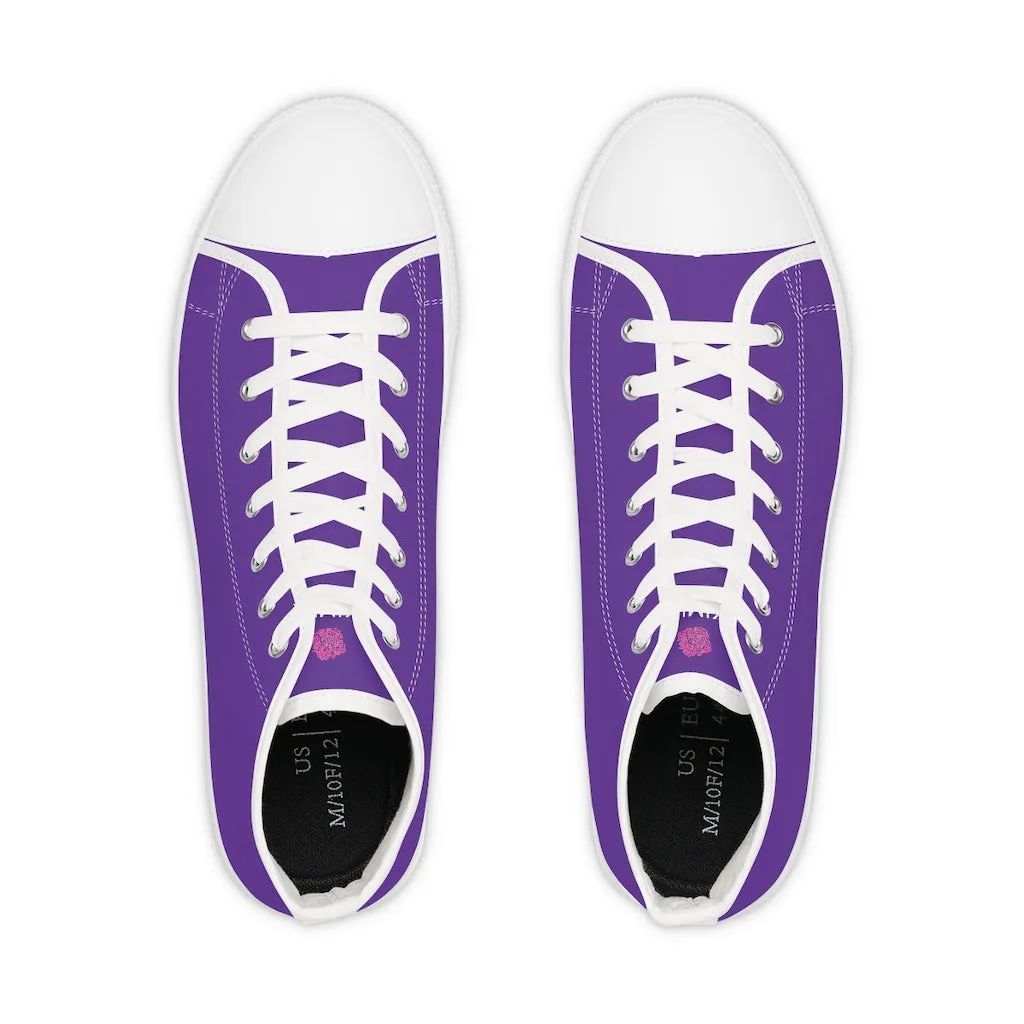 Dark Purple Men's High Tops, Modern Minimalist Best Men's High Top Sneakers  (US Size: 5-14)