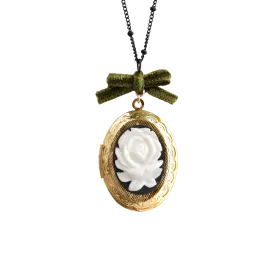 Dark Romance Rose Cameo Locket Necklace