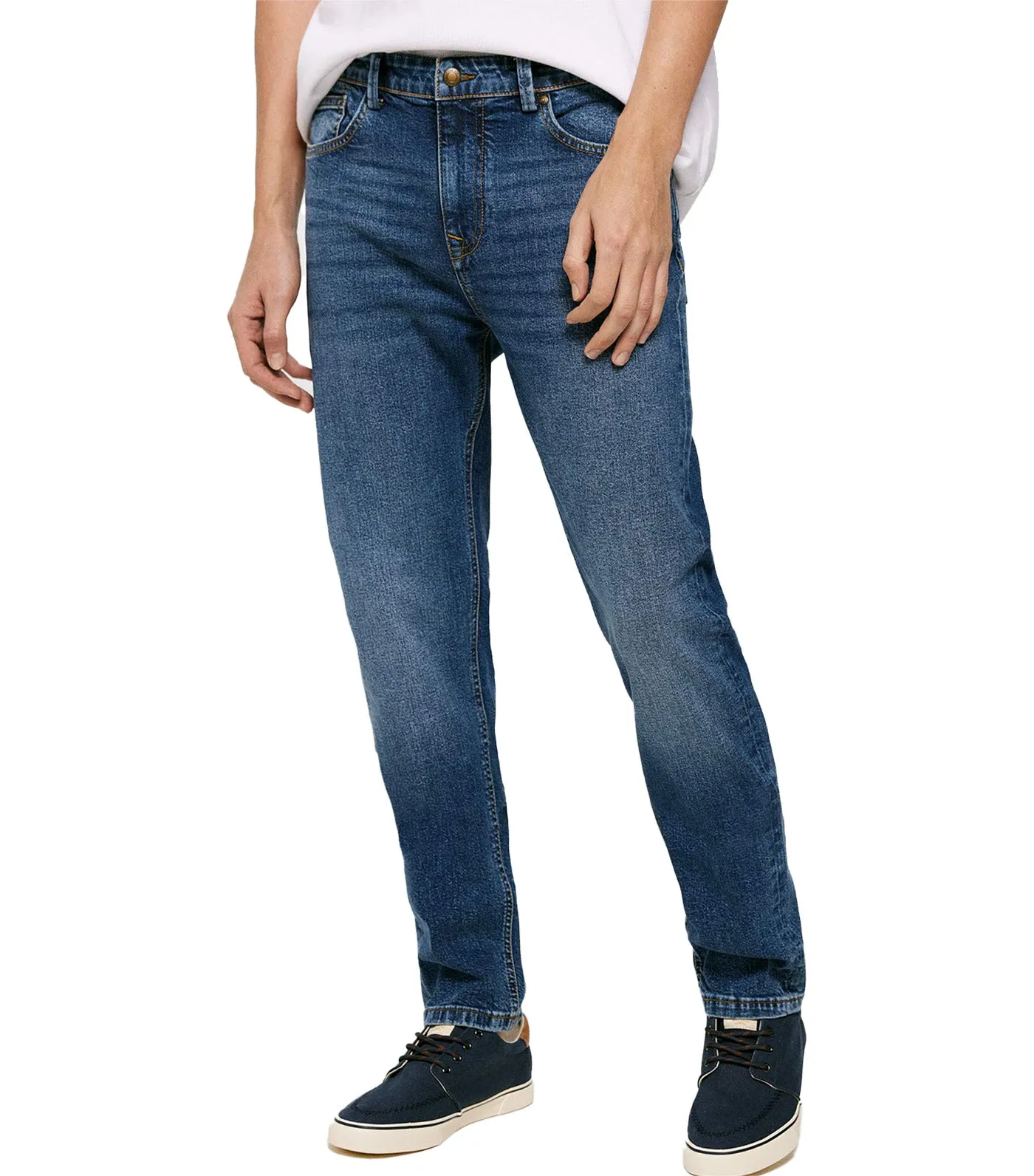 Dark Wash Slim Jeans Dark Blue