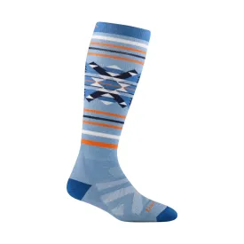 Darn Tough Vermont Women's Snowscape Over The Calf Lightweight Ski and Snowboard Sock - Bluebird