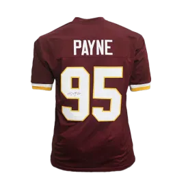 Daron Payne Autographed Pro Style Football Jersey Maroon (JSA)