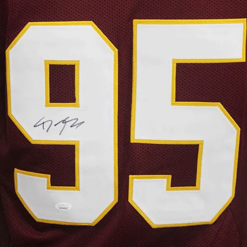 Daron Payne Autographed Pro Style Football Jersey Maroon (JSA)