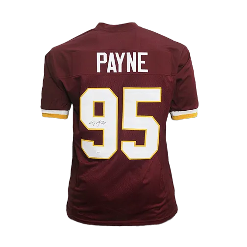 Daron Payne Autographed Pro Style Football Jersey Maroon (JSA)