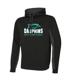 Dauphins Adult Two Toned Sweatshirt with Embroidered Applique Logo