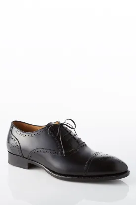 David August Leather Brogue Oxford in Black