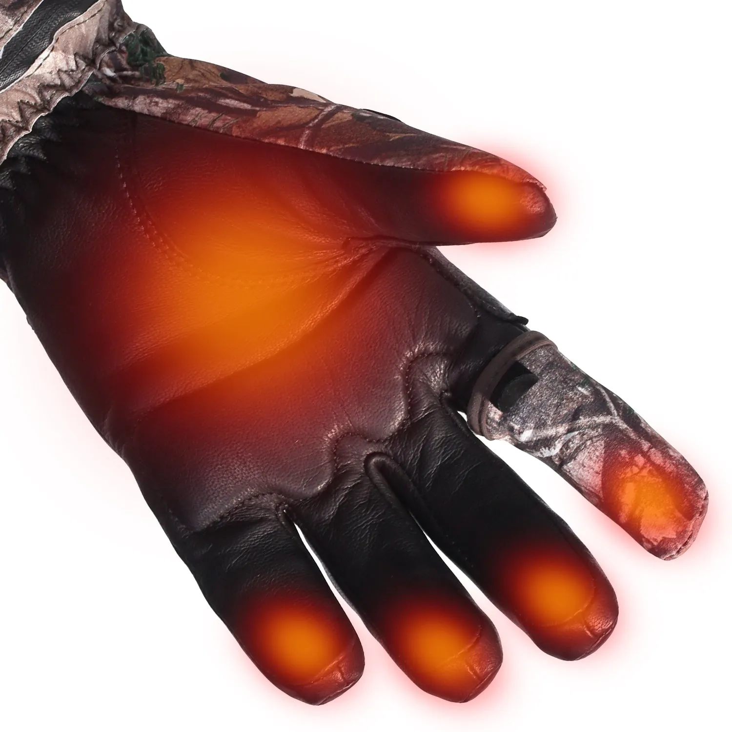 DAY WOLF Heated Camo Gloves With Removable Index Finger