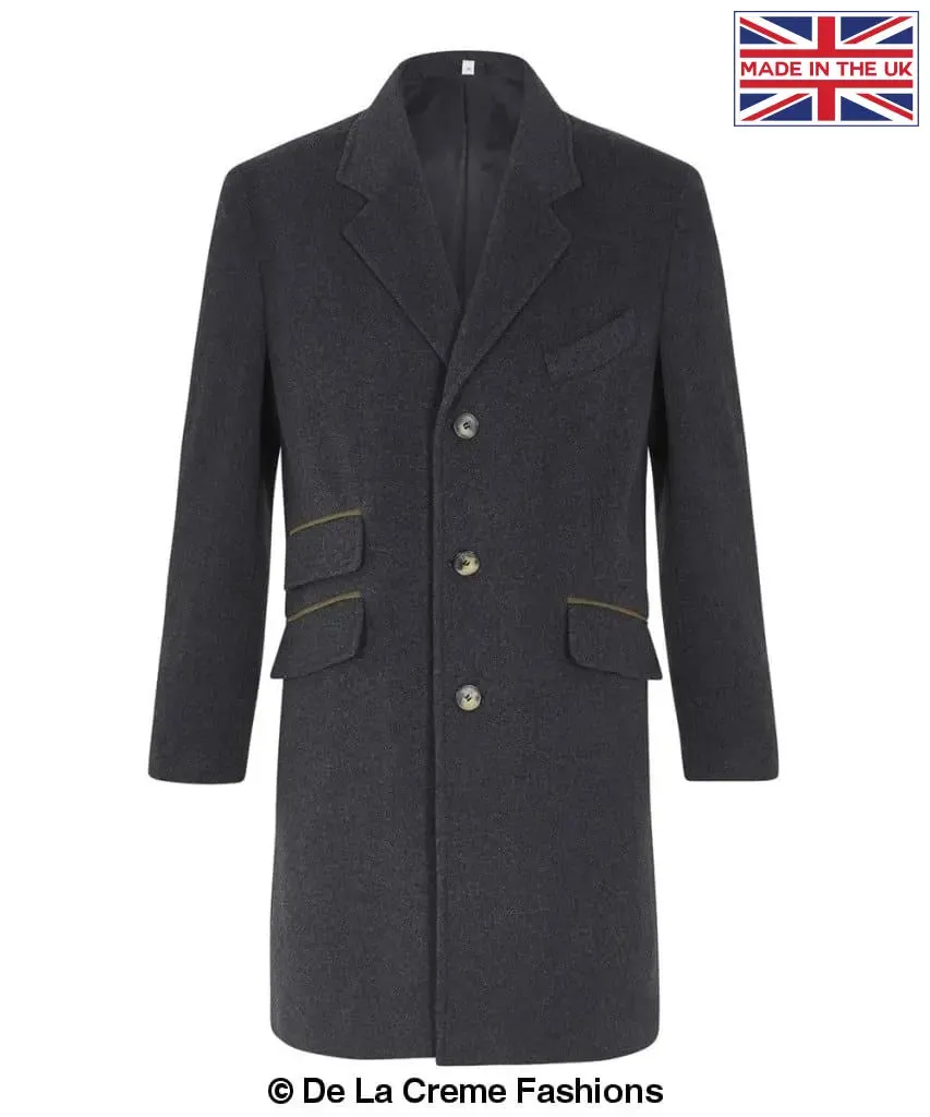 De La Creme MAN - Wool Blend Single Breasted Retro Mod Coat