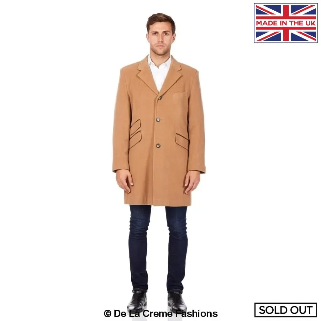 De La Creme MAN - Wool Blend Single Breasted Retro Mod Coat