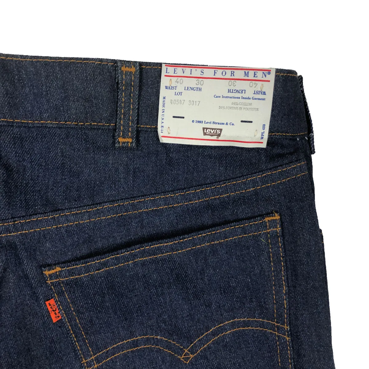 Deadstock Levi's Strauss Denim Jeans Paper Tag 1983