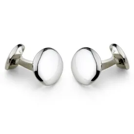 Deakin & Francis Sterling Silver Dome Oval Cufflinks