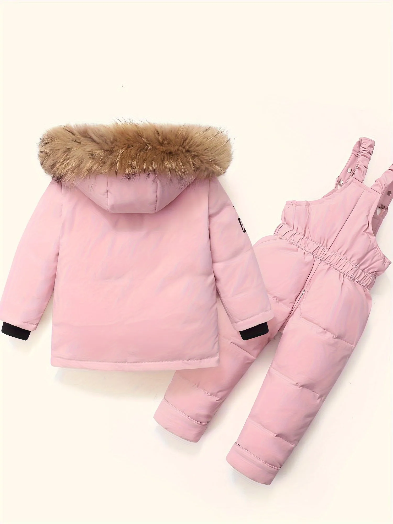 DEAR RABBIT Kids' Cozy Down Jacket & Jumpsuit Set -, Thickened Winter Wear for Boys & Girls 1-5 Years, Hooded with Pockets