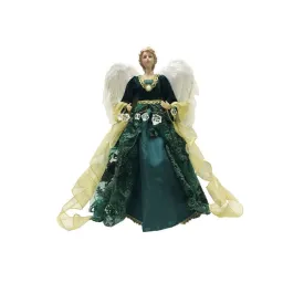 December Diamonds Peacock Teal Angel Topper Figurine