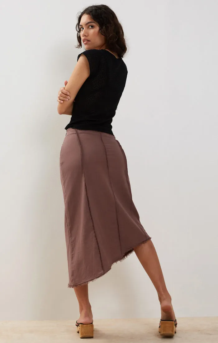 Deep Taupe Karlesa Midi Skirt