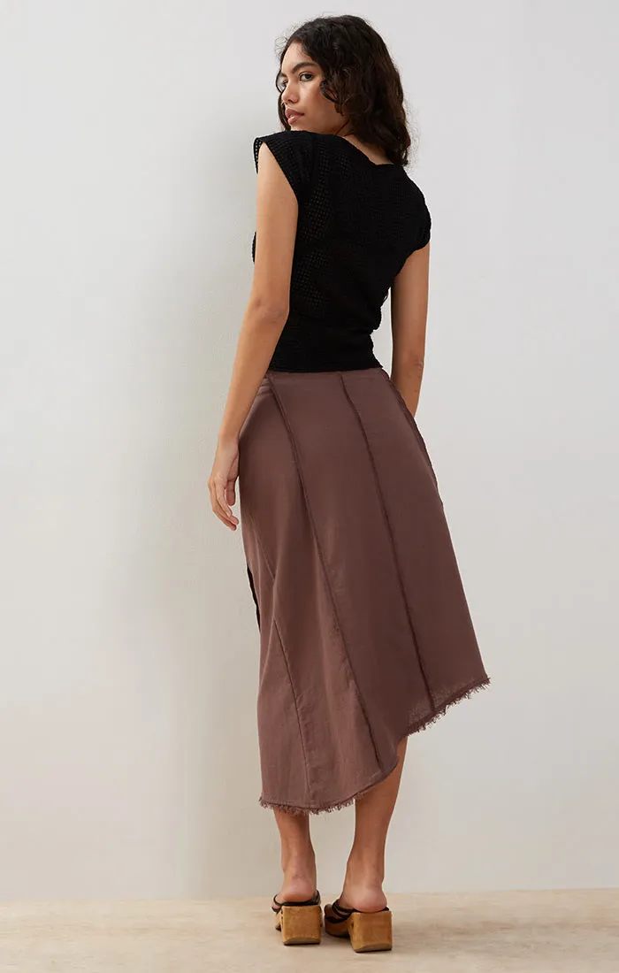 Deep Taupe Karlesa Midi Skirt