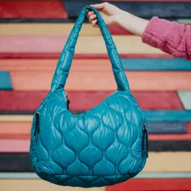 Deep Teal Wholesale Quilted Hobo Tote Bag